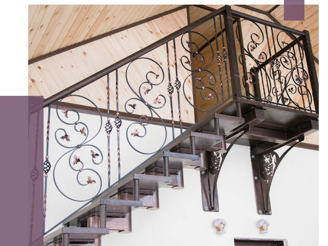Кованые лестницы в Сафонове от 79934 руб. под ключ