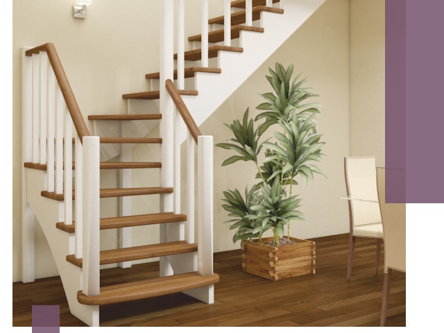 Г-образные лестницы под ключ в Сафонове — изготовление и монтаж