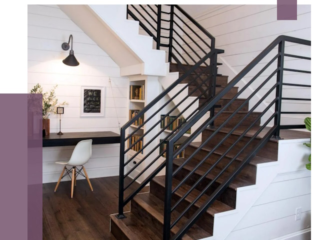 Перила для лестницы в доме в Сафонове от 7430 руб. — ПРОЛЁТ-Сфн