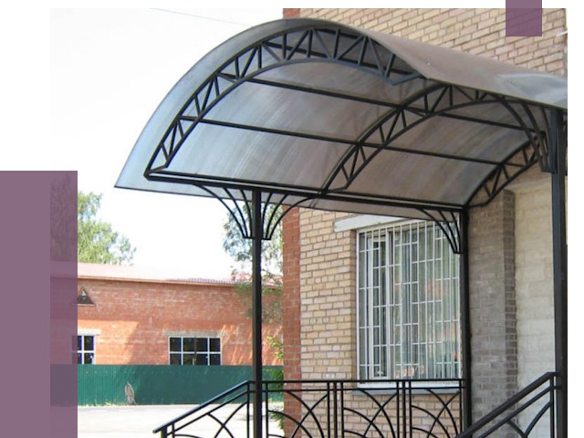 Металлические навесы и козырьки в Сафонове от 12810 руб.