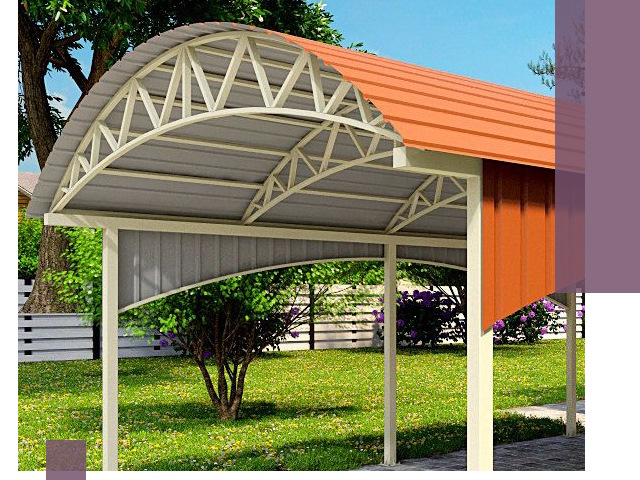 Навесы из профнастила под ключ в Сафонове — установка и монтаж