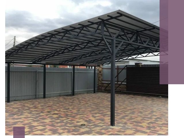 Металлические навесы под ключ в Сафонове — изготовление и монтаж