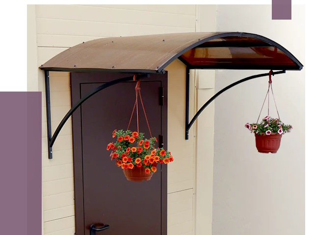 Козырьки над входом в Сафонове от 14860 руб.  | ПРОЛЁТ-Сфн