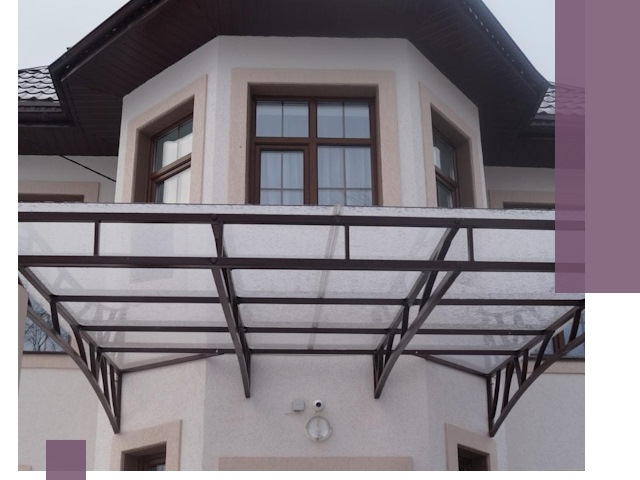 Козырьки из поликарбоната под ключ в Сафонове