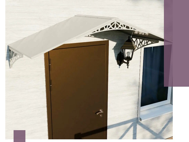 Металлические козырьки на входы и террасы в Сафонове