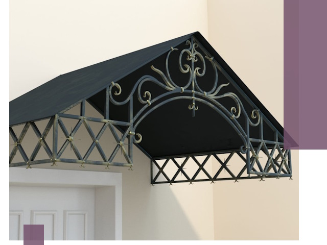 Двускатные металлические козырьки под ключ в Сафонове